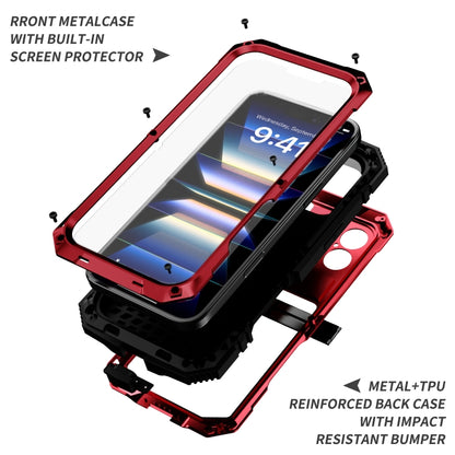 For iPhone 16 R-JUST Life Waterproof Dustproof Shockproof Phone Case(Red) - iPhone 16 Cases by R-JUST | Online Shopping South Africa | PMC Jewellery | Buy Now Pay Later Mobicred