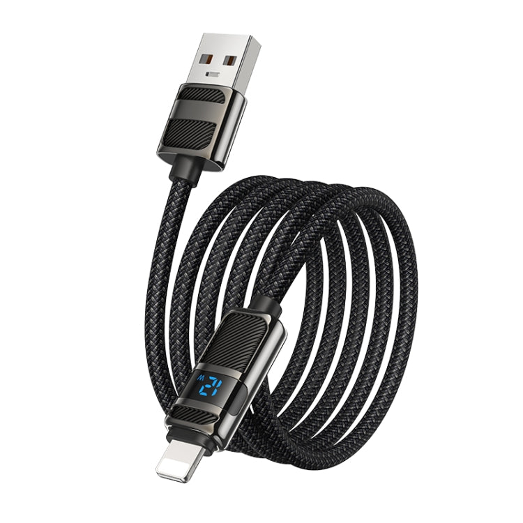 hoco U137 USB to 8 Pin Line 2.4A Charging Data Cable with Display, Length:1.2m(White) - Normal Style Cable by hoco | Online Shopping South Africa | PMC Jewellery | Buy Now Pay Later Mobicred