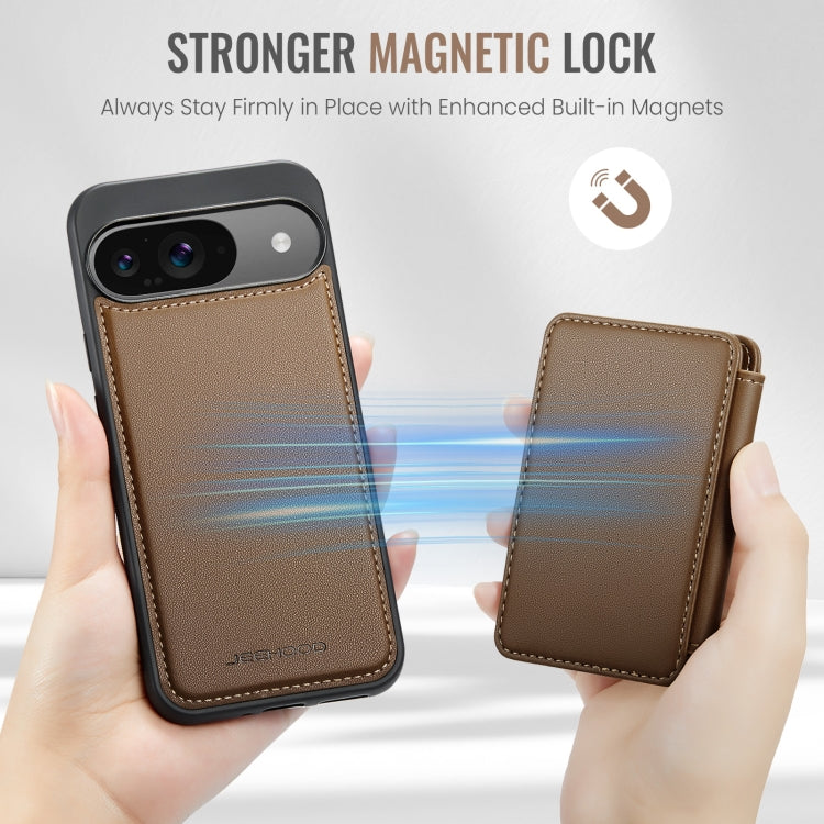 For Google Pixel 9 / 9 Pro JEEHOOD J05 Business Magnetic Style RFID Leather Phone Case(Brown) - Google Cases by JEEHOOD | Online Shopping South Africa | PMC Jewellery | Buy Now Pay Later Mobicred