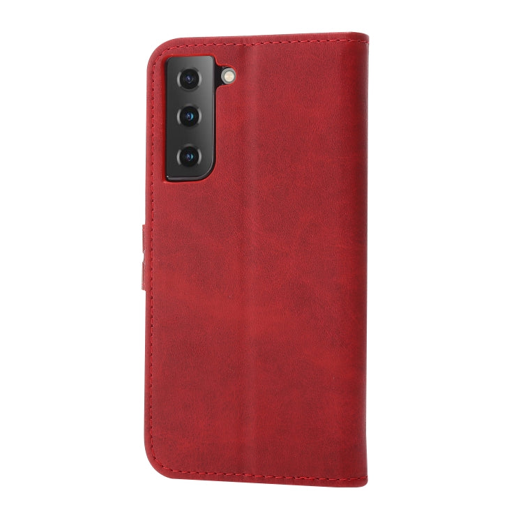 For Samsung Galaxy S25+ 5G Embossed Happy Cat Pattern Flip Leather Phone Case(Red) - Galaxy S25+ 5G Cases by PMC Jewellery | Online Shopping South Africa | PMC Jewellery | Buy Now Pay Later Mobicred