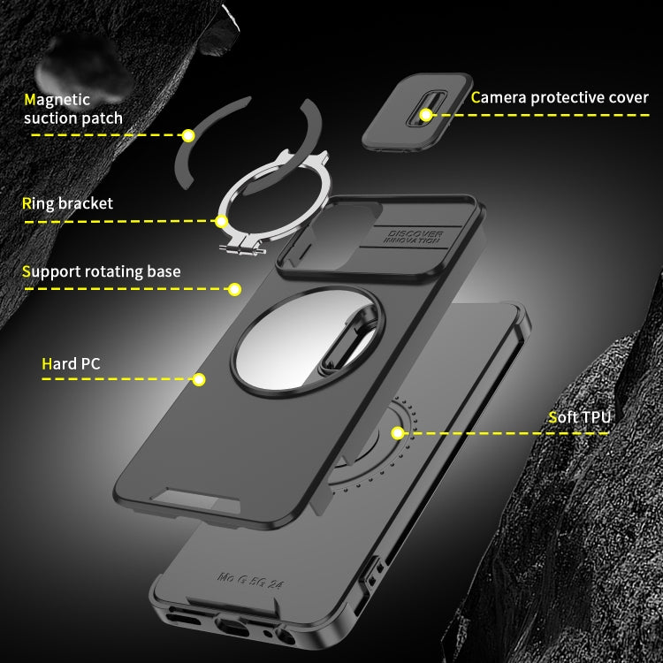 For Motorola Moto G 5G 2024 Sliding Camshield Ring Holder Phone Case(Blue) - Motorola Cases by PMC Jewellery | Online Shopping South Africa | PMC Jewellery | Buy Now Pay Later Mobicred