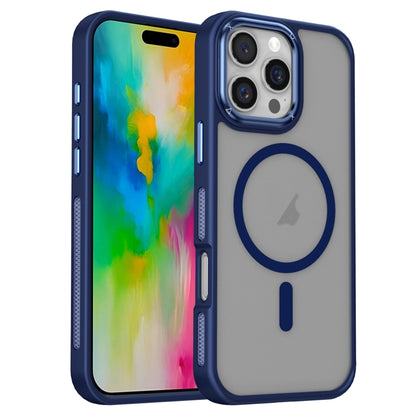 For iPhone 16 Pro Breathable Skin Feel Frosted MagSafe Magnetic Phone Case(Dark Blue) - iPhone 16 Pro Cases by PMC Jewellery | Online Shopping South Africa | PMC Jewellery | Buy Now Pay Later Mobicred