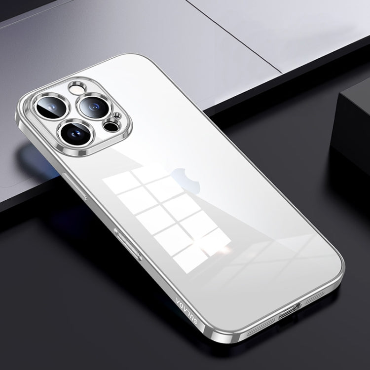 For iPhone 16 Pro Max SULADA Shine Through Series Plating TPU Transparent Phone Case(Silver) - free shipping - PMC Jewellery - Order now!