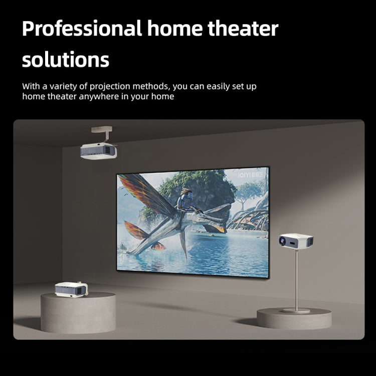 AUN A004 Pro 1920 x 1080P 9000Lumen Android 9.0 Portable LCD Projector, EU Plug(White) - LED Projector by AUN | Online Shopping South Africa | PMC Jewellery | Buy Now Pay Later Mobicred