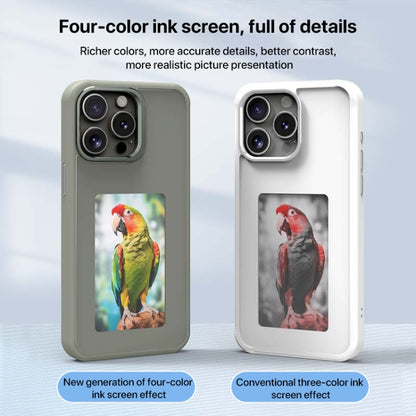 For iPhone 16 Plus Four-Color E-ink Screen NFC DIY Phone Case(Black) - iPhone 16 Plus Cases by PMC Jewellery | Online Shopping South Africa | PMC Jewellery | Buy Now Pay Later Mobicred