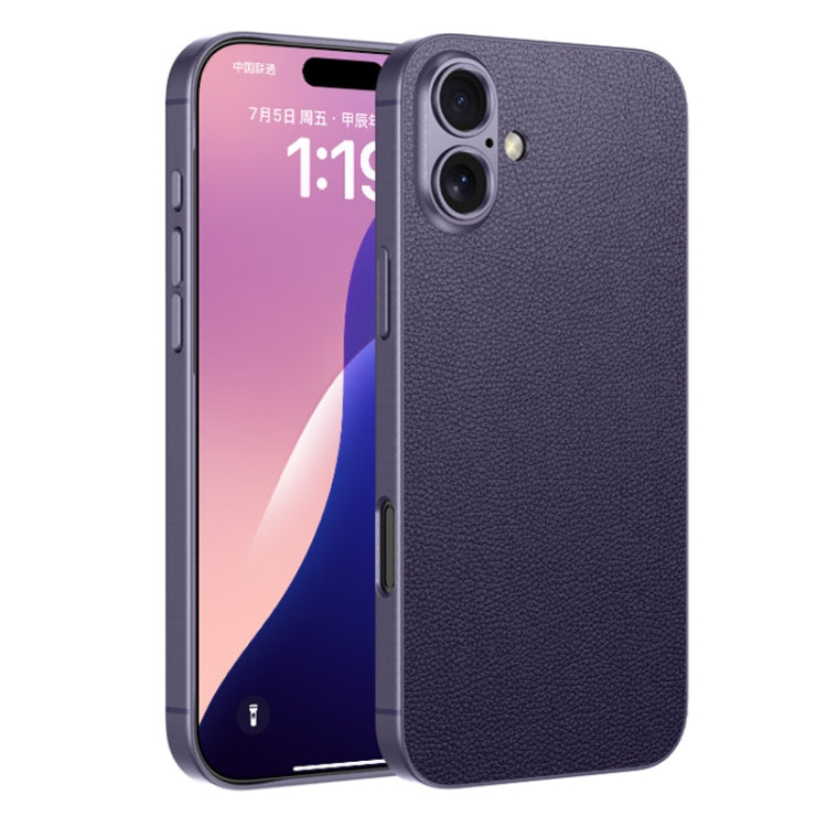 For iPhone 16 GKK Metal Paint Skin Feel Leather Full Coverage Phone Case(Purple) - iPhone 16 Cases by GKK | Online Shopping South Africa | PMC Jewellery | Buy Now Pay Later Mobicred