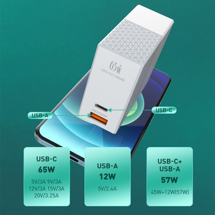 LDNIO A2620C PD3.0 65W USB Power Adapter Travel Charger with Type-C to Type-C Cable, UK Plug - USB Charger by LDNIO | Online Shopping South Africa | PMC Jewellery | Buy Now Pay Later Mobicred