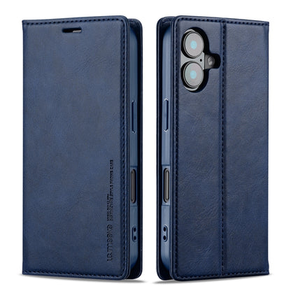 For iPhone 16 LC.IMEEKE RFID Anti-theft Leather Phone Case(Blue) - iPhone 16 Cases by LC.IMEEKE | Online Shopping South Africa | PMC Jewellery | Buy Now Pay Later Mobicred