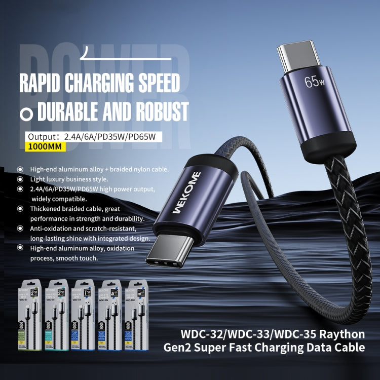 WK WDC-33 Raython Gen2 1m PD35W Type-C to 8 Pin Fast Charging Data Cable(Black) - 2 in 1 Cable by WK | Online Shopping South Africa | PMC Jewellery | Buy Now Pay Later Mobicred