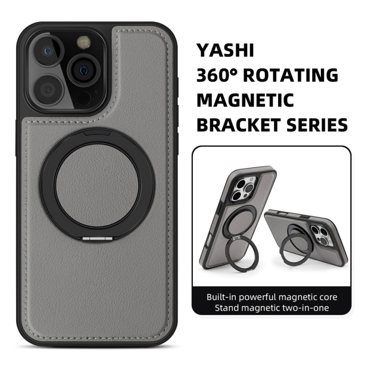 For iPhone 16 Pro Max Yashi 360 Degree Rotating MagSafe Holder Phone Case(Grey) - iPhone 16 Pro Max Cases by PMC Jewellery | Online Shopping South Africa | PMC Jewellery | Buy Now Pay Later Mobicred