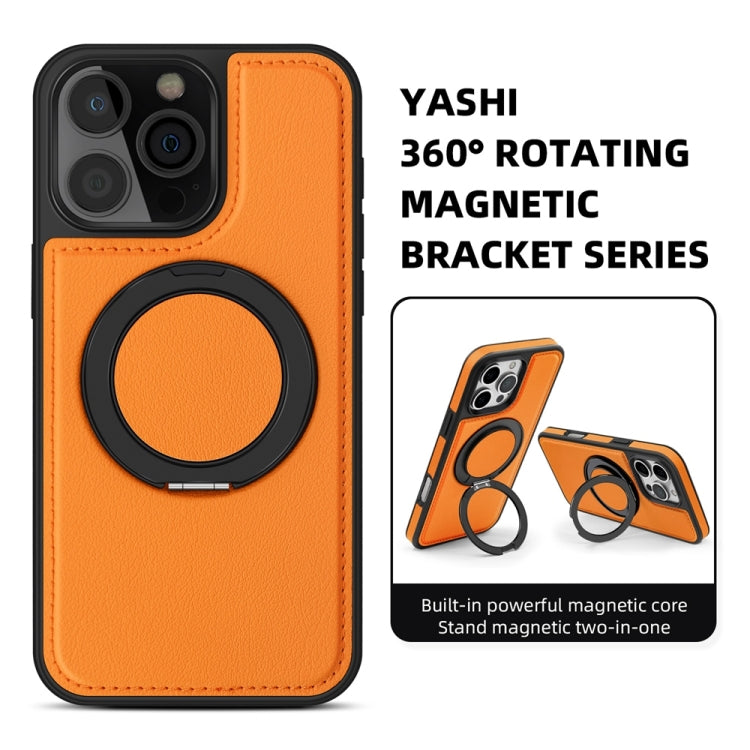 For iPhone 16 Pro Yashi 360 Degree Rotating MagSafe Holder Phone Case(Orange) - iPhone 16 Pro Cases by PMC Jewellery | Online Shopping South Africa | PMC Jewellery | Buy Now Pay Later Mobicred