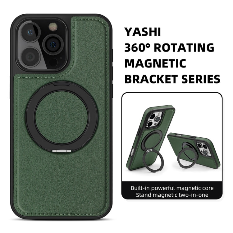 For iPhone 16 Yashi 360 Degree Rotating MagSafe Holder Phone Case(Dark Green) - iPhone 16 Cases by PMC Jewellery | Online Shopping South Africa | PMC Jewellery | Buy Now Pay Later Mobicred