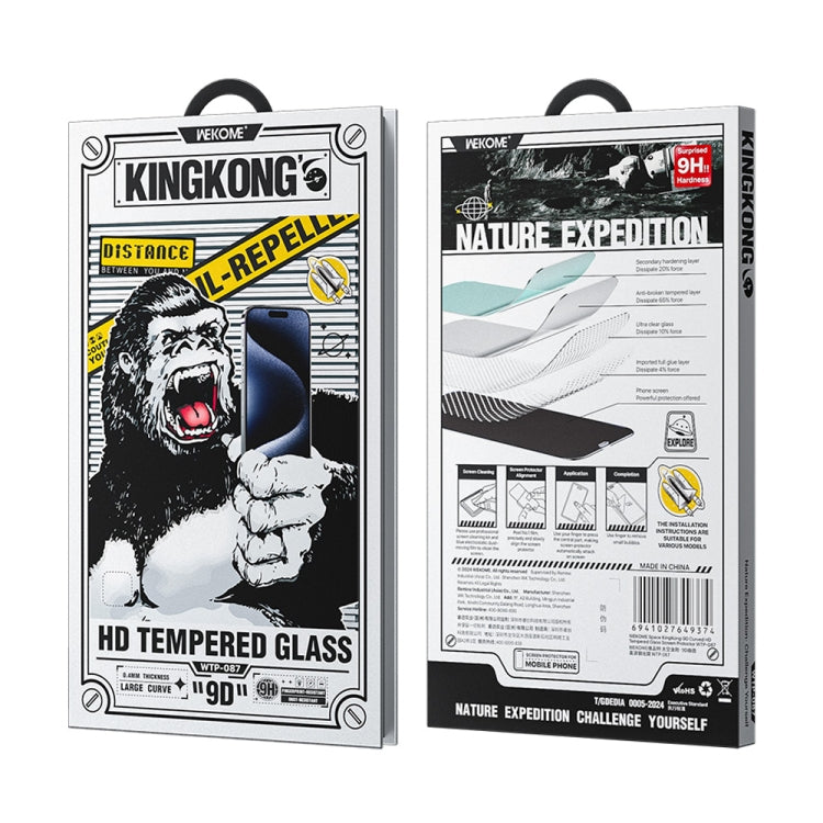 For iPhone 16 Plus / 15 Plus WK WTP-087 Space King Kong 9D Curved HD Tempered Glass Screen Protector - iPhone 16 Plus Tempered Glass by WK | Online Shopping South Africa | PMC Jewellery | Buy Now Pay Later Mobicred