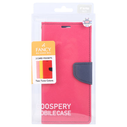 For iPhone 16 Pro Max GOOSPERY FANCY DIARY Cross Texture Leather Phone Case(Rose Red) - iPhone 16 Pro Max Cases by GOOSPERY | Online Shopping South Africa | PMC Jewellery | Buy Now Pay Later Mobicred