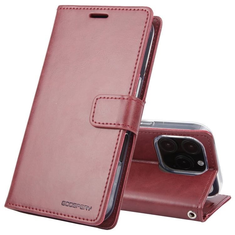 For iPhone 16 Pro GOOSPERY BLUE MOON Crazy Horse Texture Leather Phone Case(Wine Red) - iPhone 16 Pro Cases by GOOSPERY | Online Shopping South Africa | PMC Jewellery | Buy Now Pay Later Mobicred