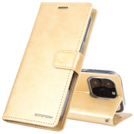 For iPhone 16 Pro GOOSPERY BLUE MOON Crazy Horse Texture Leather Phone Case(Gold) - iPhone 16 Pro Cases by GOOSPERY | Online Shopping South Africa | PMC Jewellery | Buy Now Pay Later Mobicred