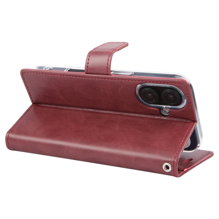 For iPhone 16 GOOSPERY BLUE MOON Crazy Horse Texture Leather Phone Case(Wine Red) - iPhone 16 Cases by GOOSPERY | Online Shopping South Africa | PMC Jewellery | Buy Now Pay Later Mobicred