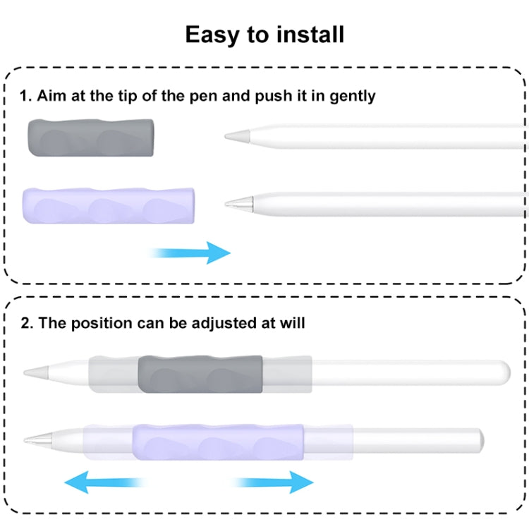 For Apple Pencil & Huawei M-Pencil Series Universal Stylus Silicone Protective Grip Cover(Blue) - Pencil Accessories by PMC Jewellery | Online Shopping South Africa | PMC Jewellery | Buy Now Pay Later Mobicred
