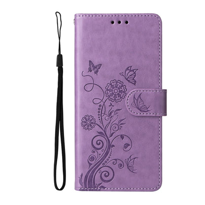 For Redmi K70 / K70 Pro Embossed Butterfly Flowers Leather Phone Case(Purple) - K70 Cases by PMC Jewellery | Online Shopping South Africa | PMC Jewellery | Buy Now Pay Later Mobicred