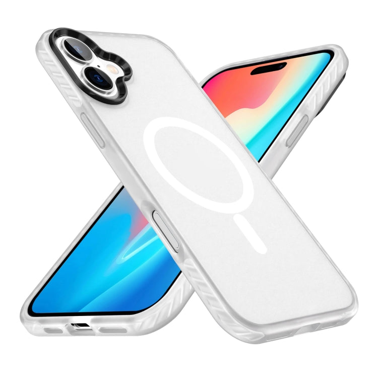 For iPhone 16 Frosted Skin Feel MagSafe Transparent Phone Case(White) - iPhone 16 Cases by PMC Jewellery | Online Shopping South Africa | PMC Jewellery | Buy Now Pay Later Mobicred