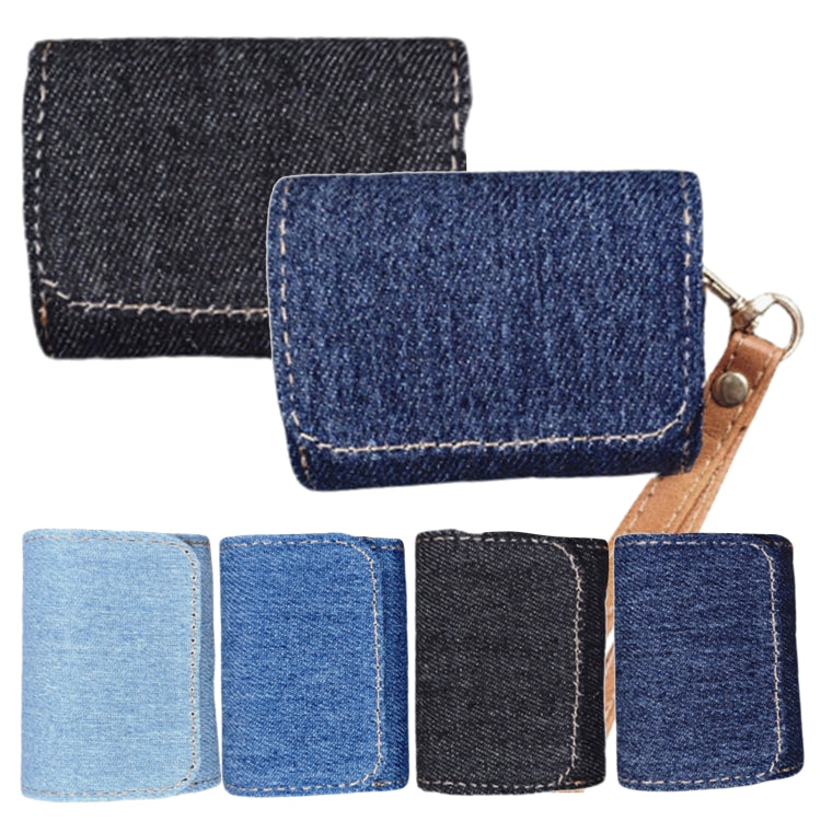For AirPods Pro Cowboy Fabric Texture PU Headset Protective Bag(Dark Blue) - For AirPods Pro by PMC Jewellery | Online Shopping South Africa | PMC Jewellery | Buy Now Pay Later Mobicred