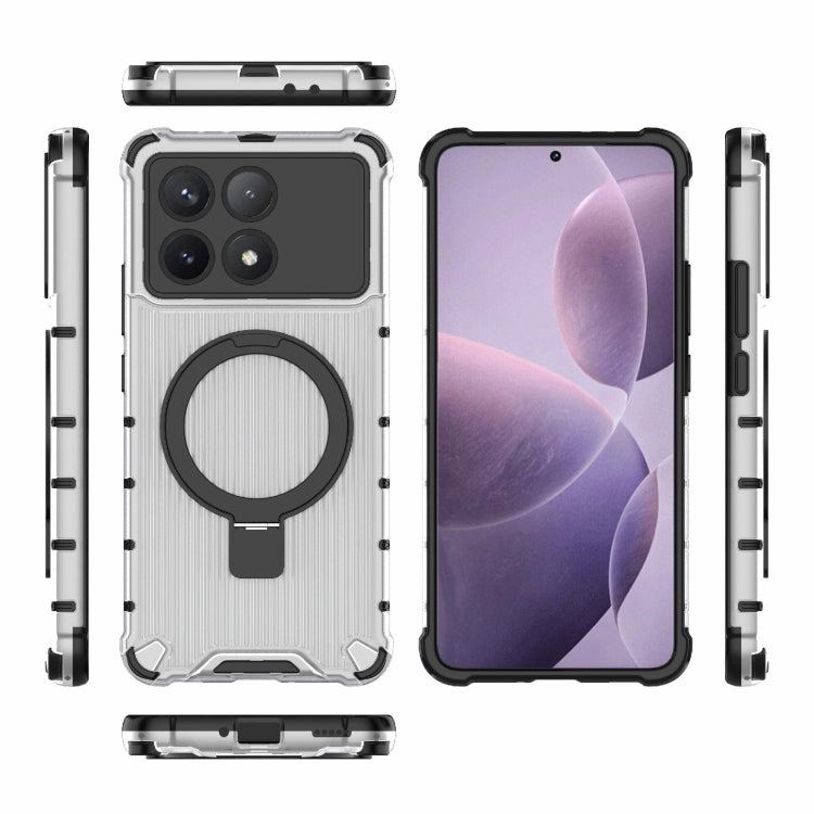 For Redmi K70 5G Grating Holder Shockproof Phone Case(Transparent) - K70 Cases by PMC Jewellery | Online Shopping South Africa | PMC Jewellery | Buy Now Pay Later Mobicred