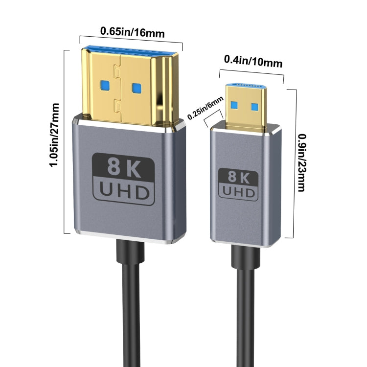 60cm Coaxial Micro HDMI to HDMI 8K UHD 48Gbps Video Connection Cable, Style:Straight Head - Cable by PMC Jewellery | Online Shopping South Africa | PMC Jewellery | Buy Now Pay Later Mobicred