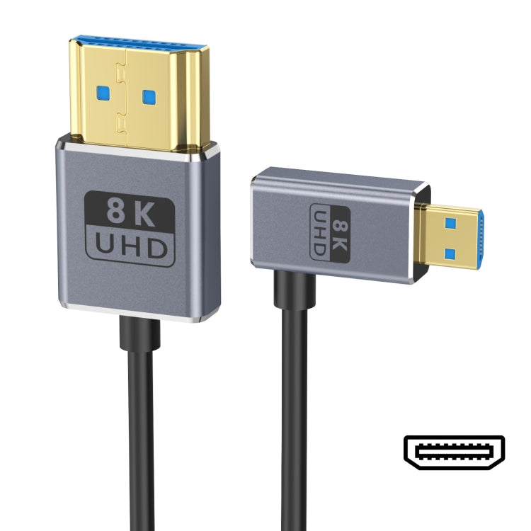 1.2m Coaxial Micro HDMI to HDMI 8K UHD 48Gbps Video Connection Cable, Style:Right Elbow - Cable by PMC Jewellery | Online Shopping South Africa | PMC Jewellery | Buy Now Pay Later Mobicred