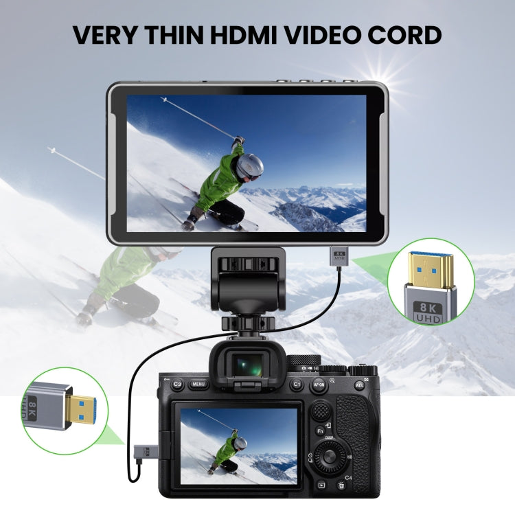 1.2m Coaxial Micro HDMI to HDMI 8K UHD 48Gbps Video Connection Cable, Style:Right Elbow - Cable by PMC Jewellery | Online Shopping South Africa | PMC Jewellery | Buy Now Pay Later Mobicred