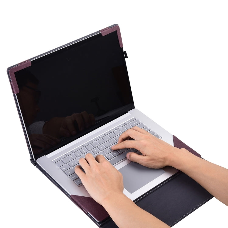 For MicroSoft Surface Laptop 7 13.8 inch Cloth Texture Laptop Leather Protective Case(Wine Red) - free shipping - PMC Jewellery - Order now!
