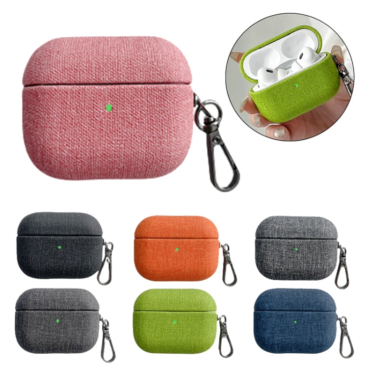 For AirPods 4 Fine Cloth Texture Earbuds Box PC Case with Hook(Black) - free shipping - PMC Jewellery - Order now!