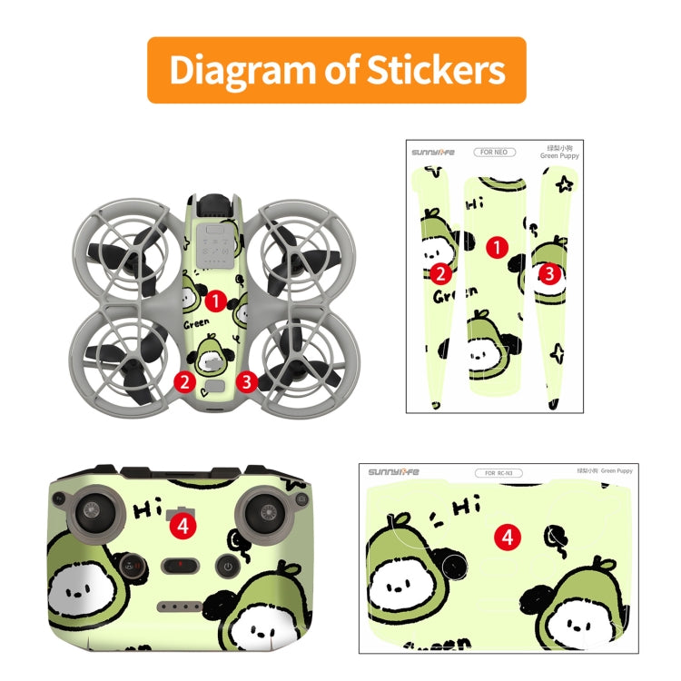 For DJI Neo Drone Body Remote Control Protective Sticker(Ghost Pop) - free shipping - PMC TechLife - Order now!