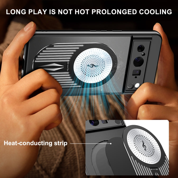 For Google Pixel 8 Pro Heat Dissipation Aromatherapy MagSafe Holder Phone Case(Black) - Google Cases by PMC TechLife | Online Shopping South Africa | PMC TechLife | Buy Now Pay Later Mobicred