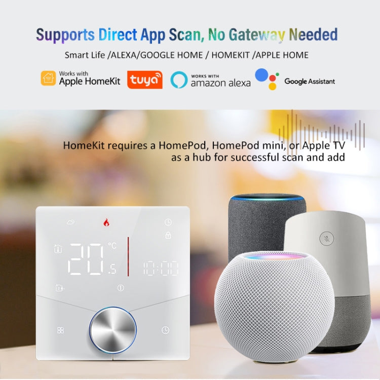 BHT-009GCLW-MT Boiler Heating WiFi Smart Home LED Thermostat with Matter(White) - Thermostat & Thermometer by PMC Jewellery | Online Shopping South Africa | PMC Jewellery | Buy Now Pay Later Mobicred