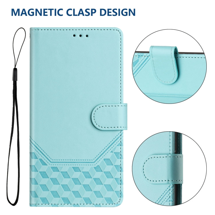 For Ulefone Note 14 Honeycomb Embossing RFID Leather Phone Case(Mint Green) - Ulefone Cases by PMC Jewellery | Online Shopping South Africa | PMC Jewellery | Buy Now Pay Later Mobicred