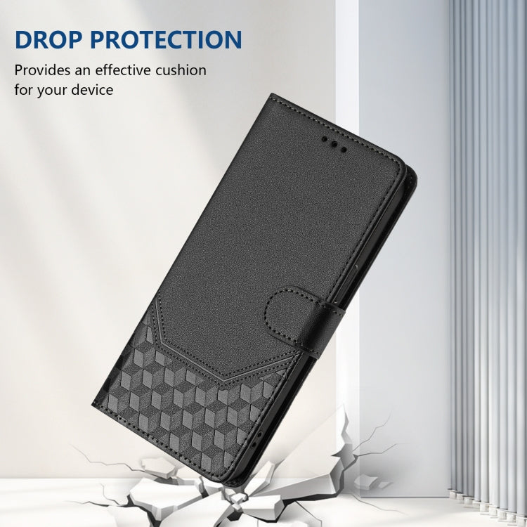 For Ulefone Note 14 Honeycomb Embossing RFID Leather Phone Case(Black) - Ulefone Cases by PMC Jewellery | Online Shopping South Africa | PMC Jewellery | Buy Now Pay Later Mobicred