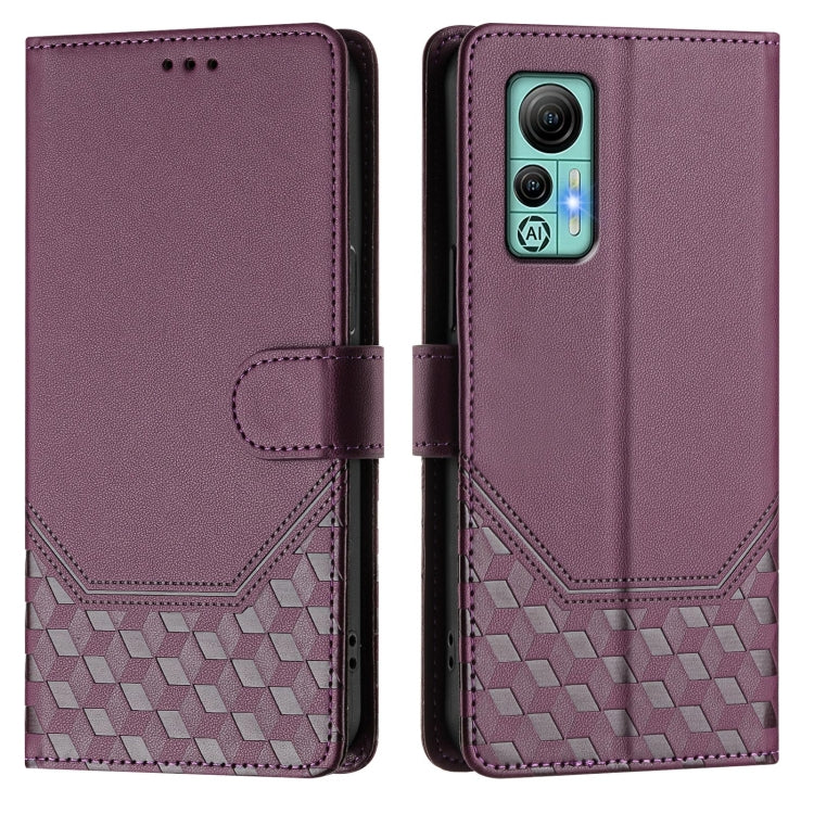 For Ulefone Note 14 Honeycomb Embossing RFID Leather Phone Case(Violet) - Ulefone Cases by PMC Jewellery | Online Shopping South Africa | PMC Jewellery | Buy Now Pay Later Mobicred