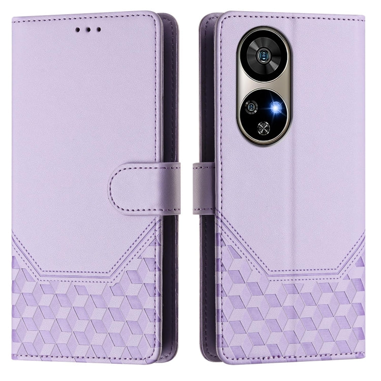 For Ulefone Note 17 Pro Honeycomb Embossing RFID Leather Phone Case(Light Purple) - free shipping - PMC Jewellery - Order now!