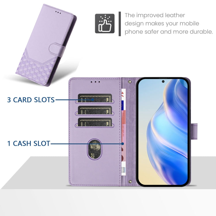 For Ulefone Note 17 Pro Honeycomb Embossing RFID Leather Phone Case(Light Purple) - free shipping - PMC Jewellery - Order now!