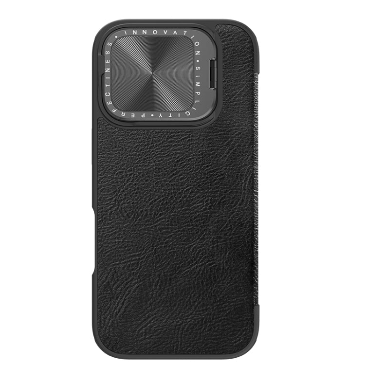 For iPhone 16 Pro Max NILLKIN Qin Prop Series Flip Camera Cover Design Leather Phone Case(Black) - iPhone 16 Pro Max Cases by NILLKIN | Online Shopping South Africa | PMC Jewellery | Buy Now Pay Later Mobicred