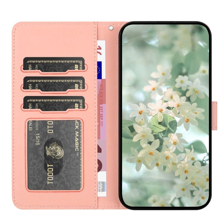 For iPhone 16e Floral Embossed Pattern Leather Phone Case(Pink) - free shipping - PMC TechLife - Order now!