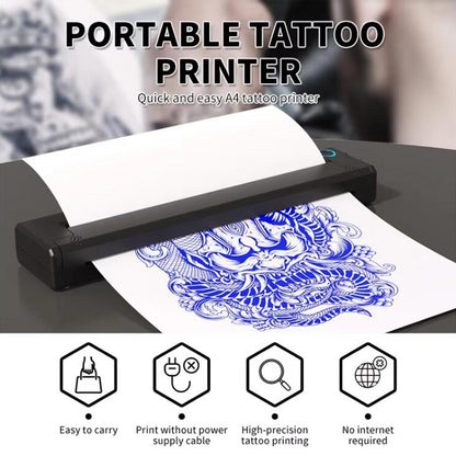 A41 203DPI Portable Tattoo Printer Office Study Bluetooth HD Thermal Printer(Black) - Printer by PMC Jewellery | Online Shopping South Africa | PMC Jewellery | Buy Now Pay Later Mobicred