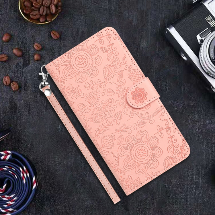 For Samsung Galaxy S25 Ultra 5G Floral Embossed Pattern Leather Phone Case(Pink) - Galaxy S25 Ultra 5G Cases by PMC Jewellery | Online Shopping South Africa | PMC Jewellery | Buy Now Pay Later Mobicred