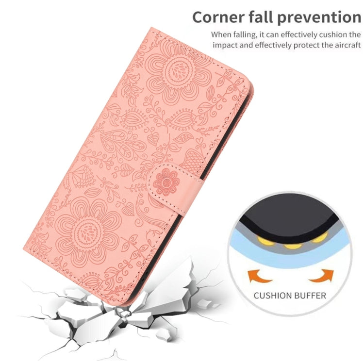 For Samsung Galaxy S25 Ultra 5G Floral Embossed Pattern Leather Phone Case(Pink) - Galaxy S25 Ultra 5G Cases by PMC Jewellery | Online Shopping South Africa | PMC Jewellery | Buy Now Pay Later Mobicred