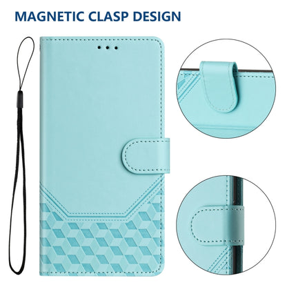 For Huawei Pura 70 Pro / Pura 70 Pro+ Honeycomb Embossing RFID Leather Phone Case(Mint Green) - Huawei Cases by PMC Jewellery | Online Shopping South Africa | PMC Jewellery | Buy Now Pay Later Mobicred