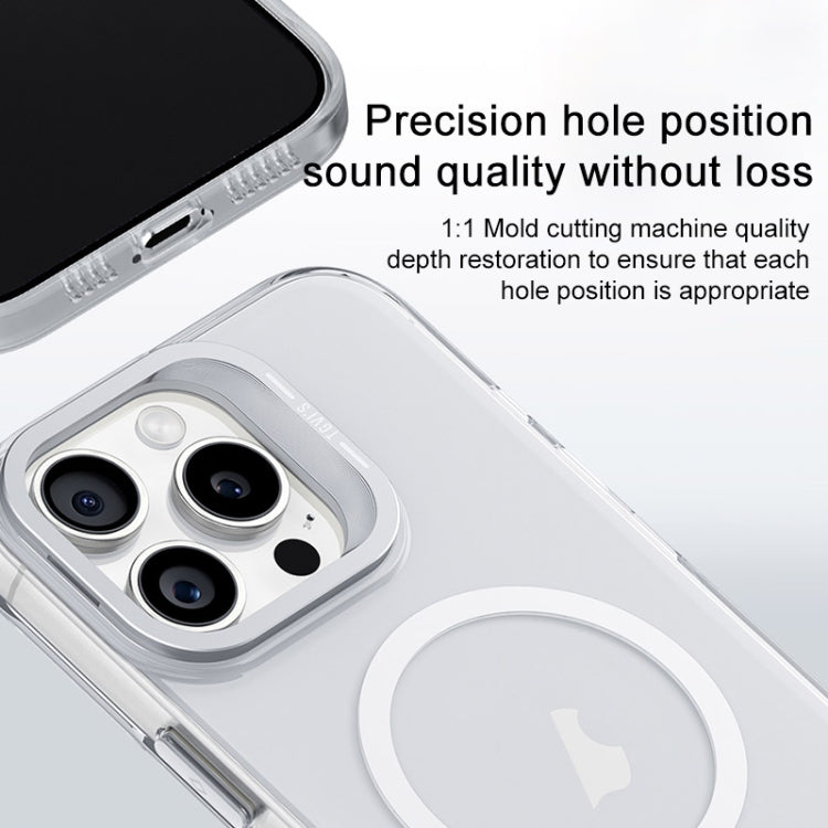 For iPhone 16 Pro TGVIS Stand Series MagSafe Phone Case with Lens Frame Holder(Transparent) - iPhone 16 Pro Cases by TGVIS | Online Shopping South Africa | PMC Jewellery | Buy Now Pay Later Mobicred