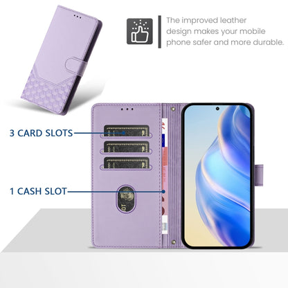 For Samsung Galaxy S25+ 5G Honeycomb Embossing RFID Leather Phone Case(Light Purple) - Galaxy S25+ 5G Cases by PMC Jewellery | Online Shopping South Africa | PMC Jewellery | Buy Now Pay Later Mobicred