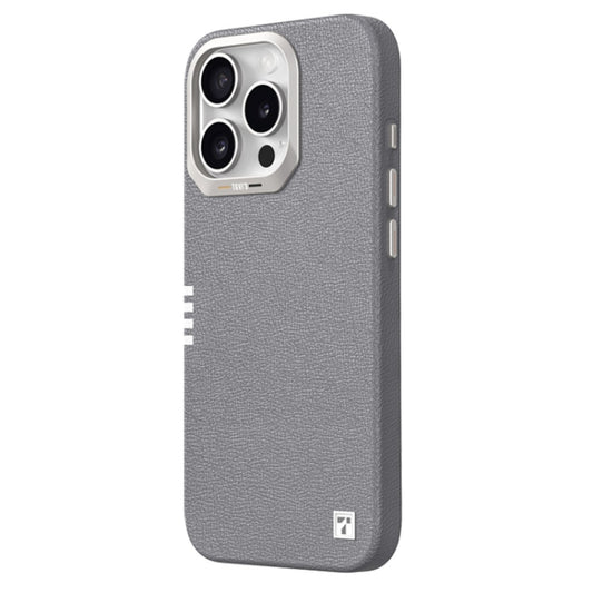 For iPhone 16 Pro TGVIS VIDA Series MagSafe Magnetic PU Leather Phone Case(Grey) - iPhone 16 Pro Cases by TGVIS | Online Shopping South Africa | PMC Jewellery | Buy Now Pay Later Mobicred