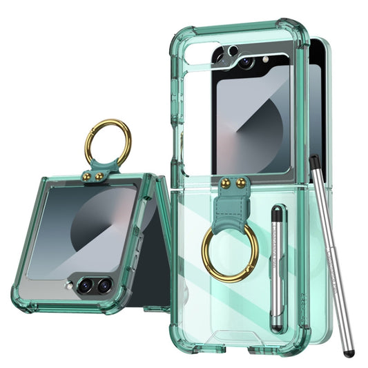 For Samsung Galaxy Z Flip6 GKK Airbag Protective Phone Case with Ring & Pen(Green) - Galaxy Z Flip6 5G Cases by GKK | Online Shopping South Africa | PMC Jewellery | Buy Now Pay Later Mobicred