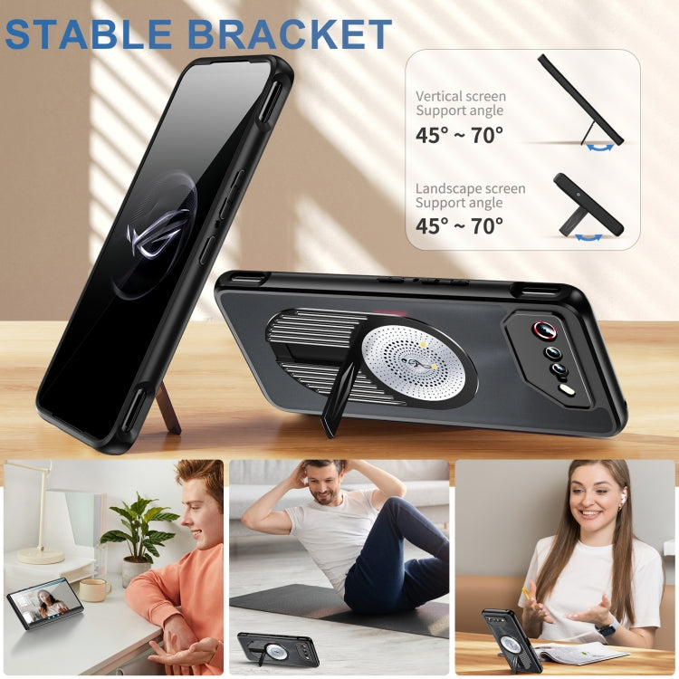 For Asus ROG Phone 7 Heat Dissipation Aromatherapy MagSafe Holder Phone Case(Black) - ASUS Cases by PMC TechLife | Online Shopping South Africa | PMC TechLife | Buy Now Pay Later Mobicred